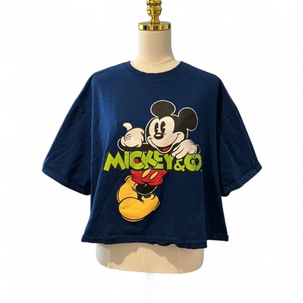 Mickey & Co Graphic T-Shirt Women 3X Navy Blue Excellent Organic Cotton Tee